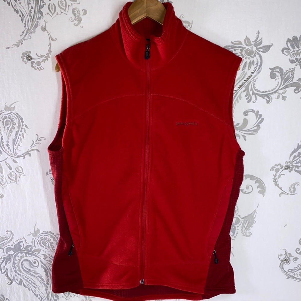 Patagonia‎ Red Polartec Fleece With Grid Inling Outdoor Vest